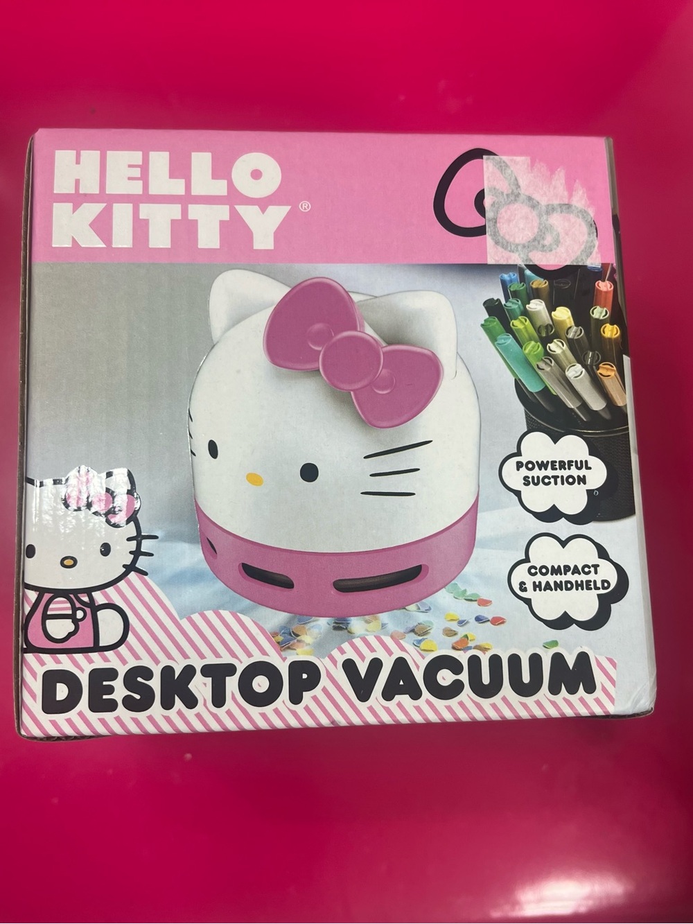 Hello Kitty Pink and White Mini Desktop Vacuum